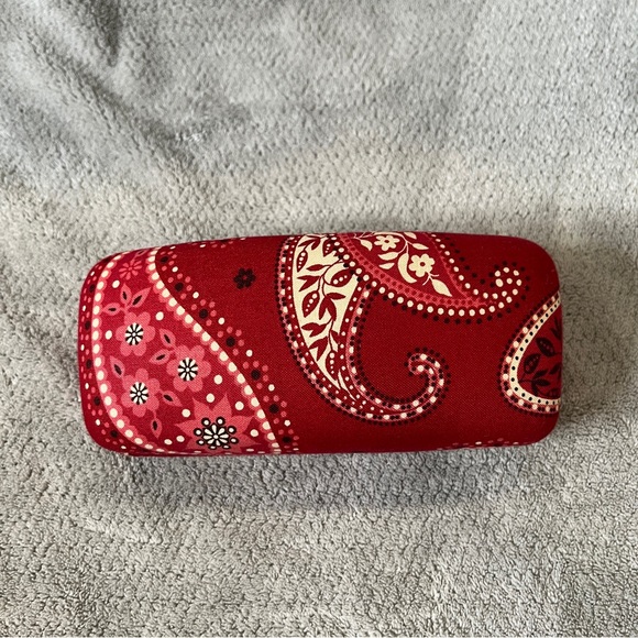 Vera Bradley hard sided sunglasses case red paisley - Picture 3 of 6